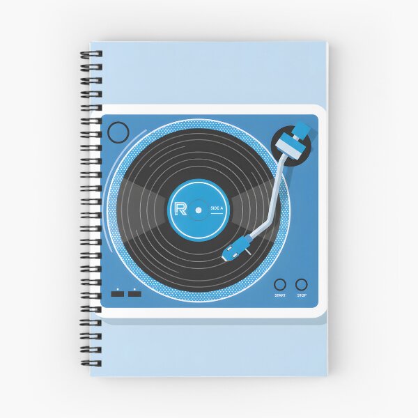 Item preview, Retro blue vinyl record player sticker in flat design style designed and sold by homydesign.
