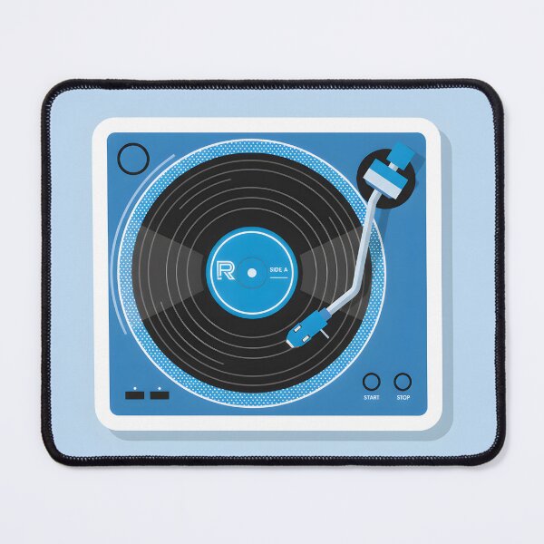 Item preview, Retro blue vinyl record player sticker in flat design style designed and sold by homydesign.