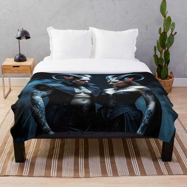 Item preview, demon couple – dark gothic lovers – infernal elegance art designed and sold by Traumrausch.