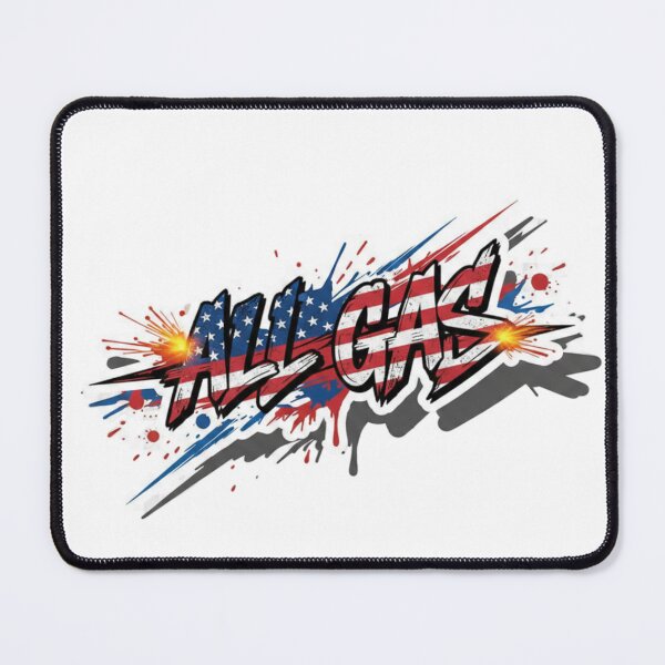 Item preview, ALL GAS – American Flag Turbo Graffiti Sticker designed and sold by Imaginarium of Chaos falcon88 .