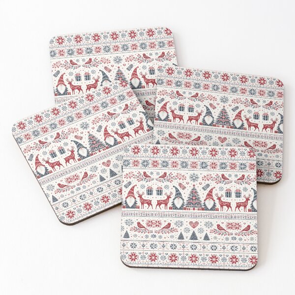 Item preview, Scandinavian Gnome Christmas Pattern | Nordic Folk Holiday Seamless Print designed and sold by Shoppersoul.