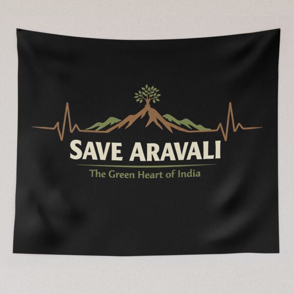 Item preview, Save Aravali – The Green Heart of India Environmental Awareness Design designed and sold by ArtsyExplorer.