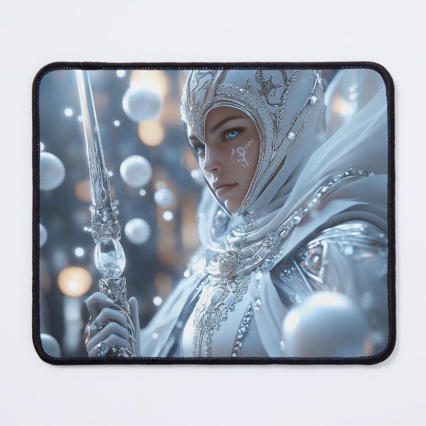 Item preview, Silent Blade, Sacred Light | Celestial Priestess Warrior Fantasy Portrait designed and sold by VisionaryVeils.