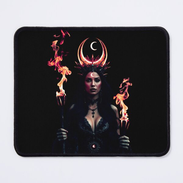 Item preview, dark moon priestess – infernal goddess – occult fire ritual art designed and sold by Traumrausch.