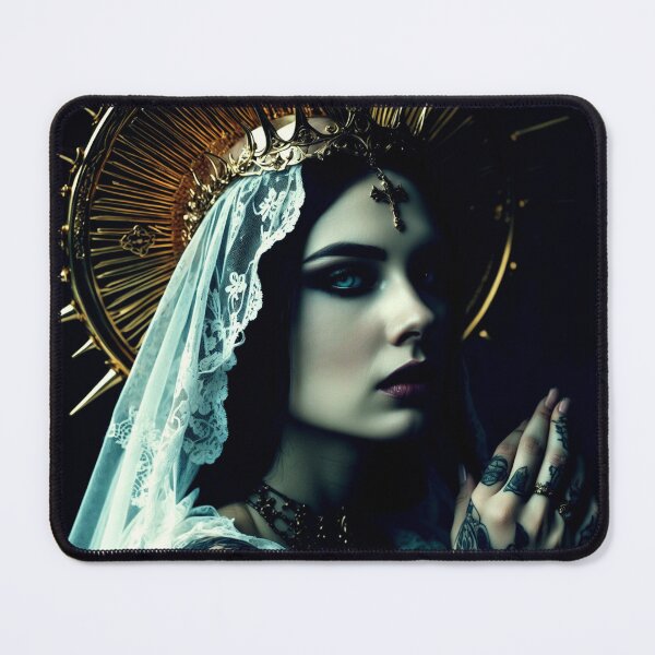 Item preview, gothic madonna – dark sacred queen – baroque veil art designed and sold by Traumrausch.