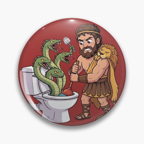 Item preview, Hercules vs Hydra Toilet Plumber - Funny Greek Mythology designed and sold by MythoWorldddd.