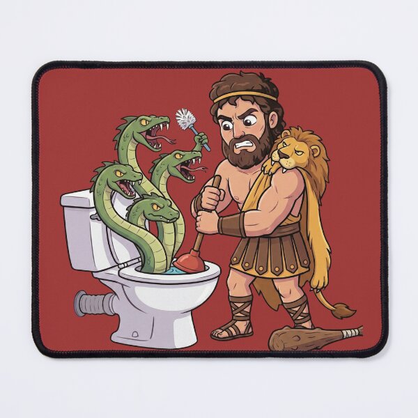 Item preview, Hercules vs Hydra Toilet Plumber - Funny Greek Mythology designed and sold by MythoWorldddd.