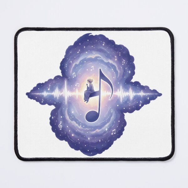 Item preview, Whimsical Figure Sitting on a Large Musical Note in a Cosmic Galaxy designed and sold by homydesign.