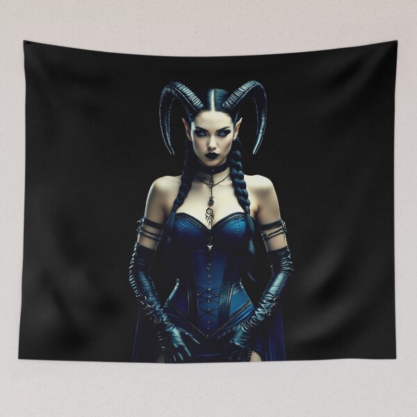 Item preview, dark demon queen – gothic fantasy woman – dark fantasy art designed and sold by Traumrausch.