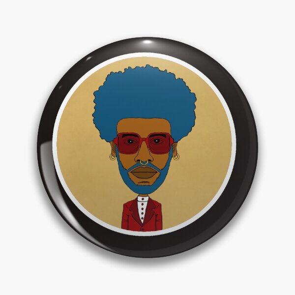 Item preview, Cool Black Queer Guy with blue afro hair, blue beard, red glasses and nose piercing. Circle Edition. designed and sold by Eric Sintès.