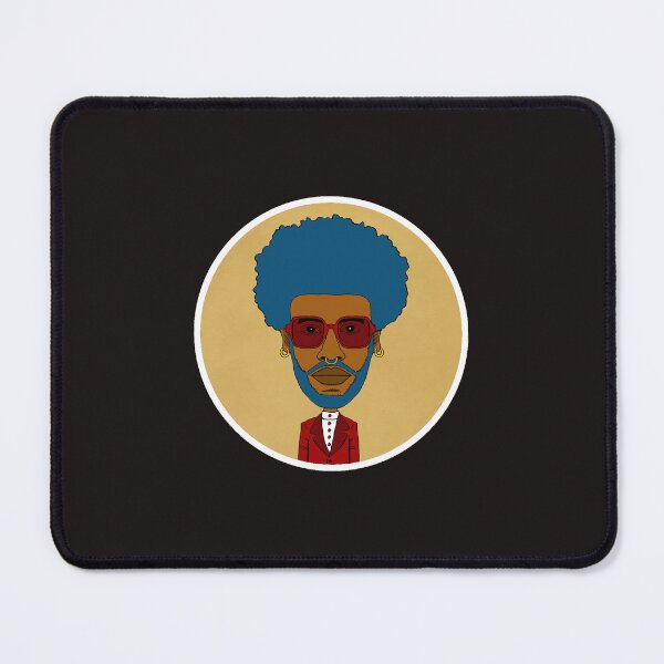 Item preview, Cool Black Queer Guy with blue afro hair, blue beard, red glasses and nose piercing. Circle Edition. designed and sold by Eric Sintès.