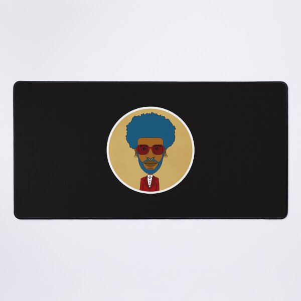 Item preview, Cool Black Queer Guy with blue afro hair, blue beard, red glasses and nose piercing. Circle Edition. designed and sold by Eric Sintès.