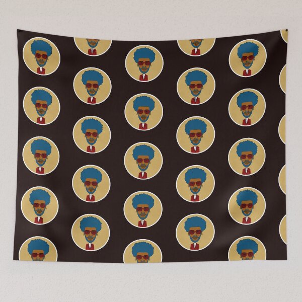 Item preview, Cool Black Queer Guy with blue afro hair, blue beard, red glasses and nose piercing. Circle Edition. designed and sold by Eric Sintès.