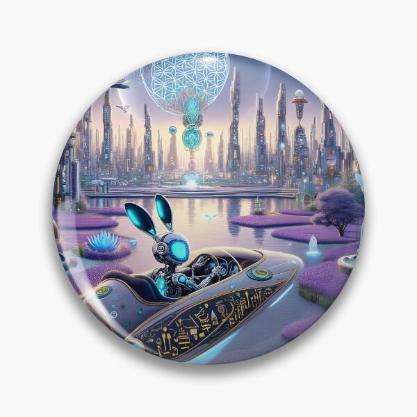 Item preview, Cyborg Rabbit aboard a Futuristic Flying Car 8L6P120TH4 designed and sold by OsirizyahDesign.