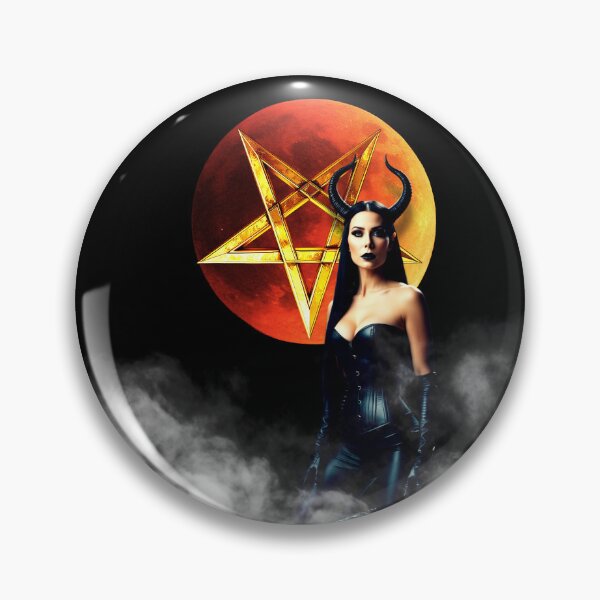 Item preview, dark demon priestess – pentagram moon – dark fantasy art designed and sold by Traumrausch.