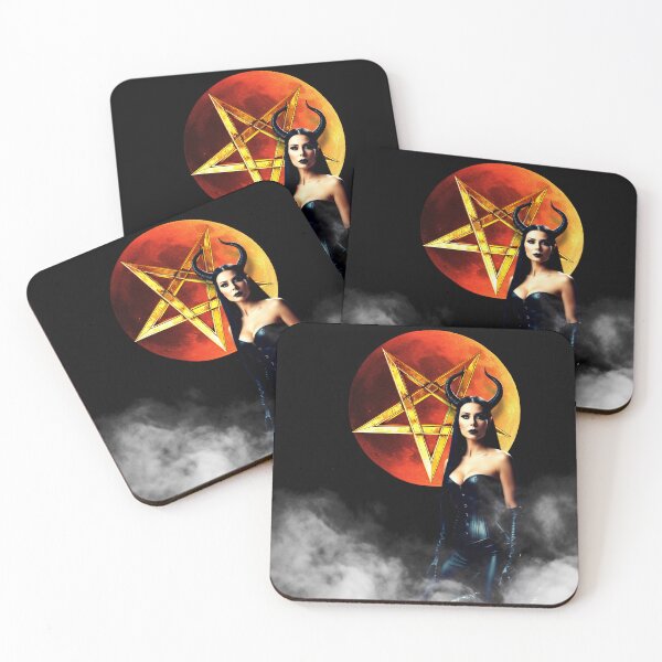 Item preview, dark demon priestess – pentagram moon – dark fantasy art designed and sold by Traumrausch.