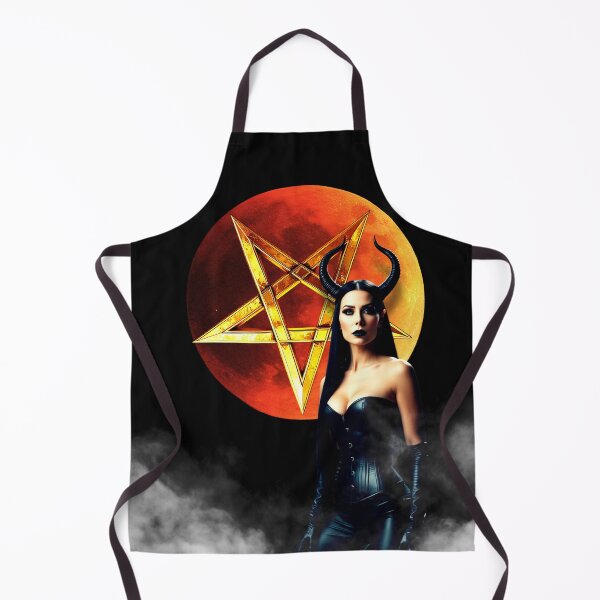 Item preview, dark demon priestess – pentagram moon – dark fantasy art designed and sold by Traumrausch.