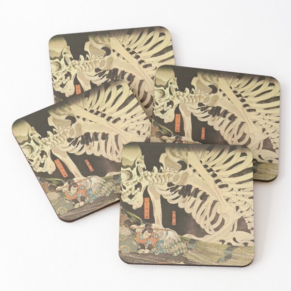 Item preview, Giant Skeleton Spectre and Samurai - Vintage Japanese Ukiyo-e designed and sold by Open Canvas.