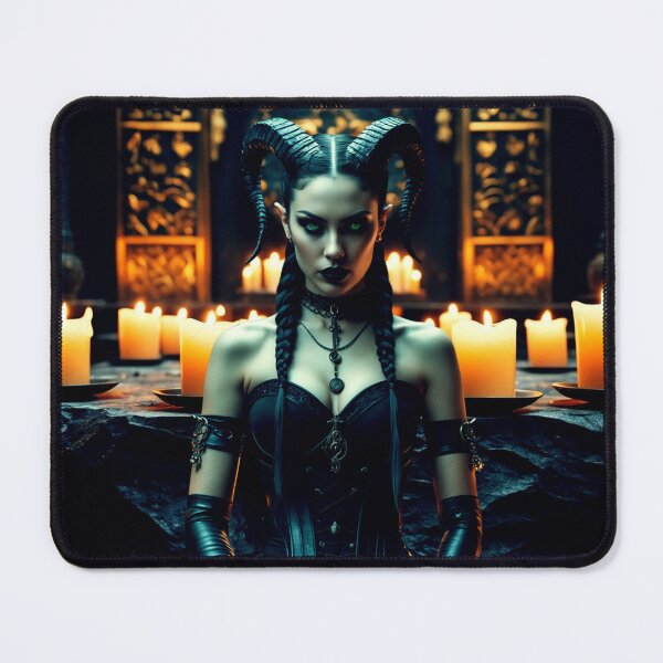 Item preview, dark demon priestess – gothic altar – dark fantasy art designed and sold by Traumrausch.