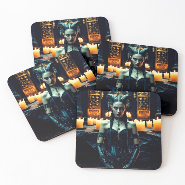 Item preview, dark demon priestess – gothic altar – dark fantasy art designed and sold by Traumrausch.