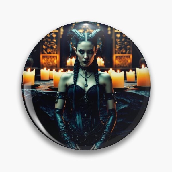 Item preview, dark demon priestess – gothic altar – dark fantasy art designed and sold by Traumrausch.