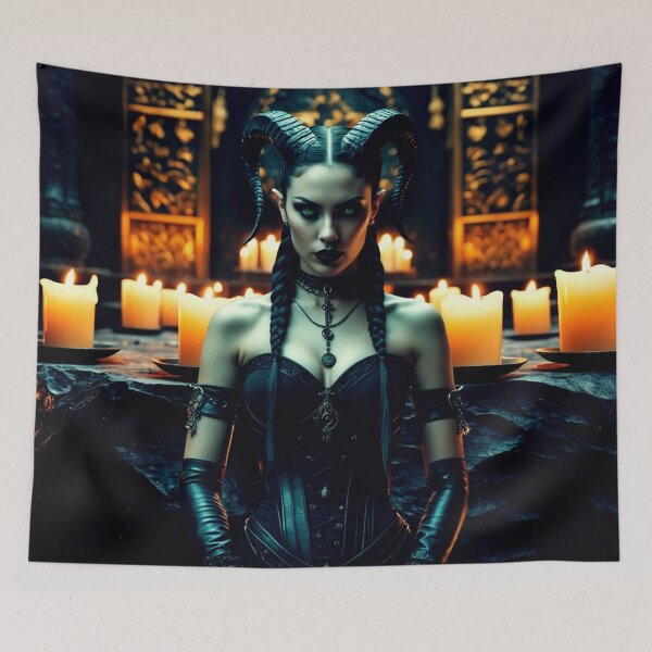 Item preview, dark demon priestess – gothic altar – dark fantasy art designed and sold by Traumrausch.