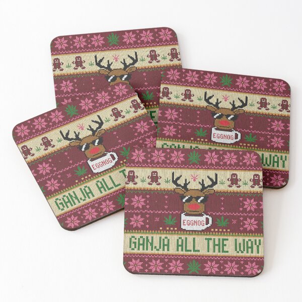 Item preview, Ganja All The Way Funny Ugly Christmas Sweater Reindeer Weed Stoner Holiday designed and sold by Studiocolors.