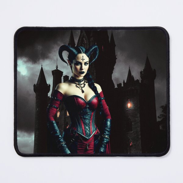 Item preview, dark demon queen – gothic castle – dark fantasy art designed and sold by Traumrausch.