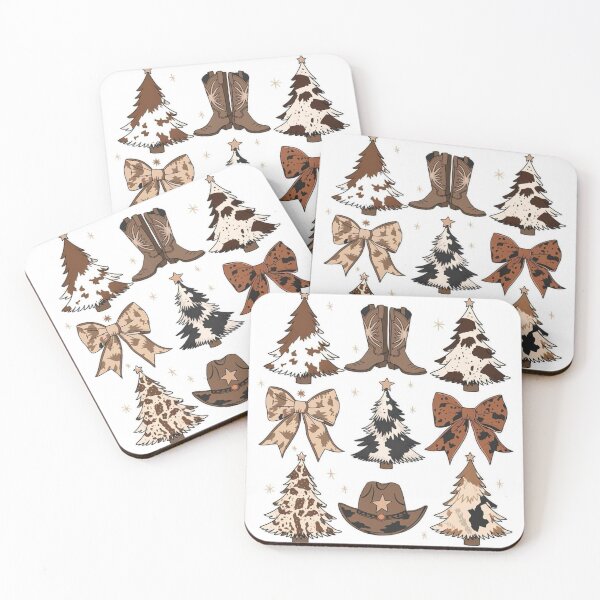 Item preview, Cow Print Christmas Trees and Western Icons designed and sold by Adronia.