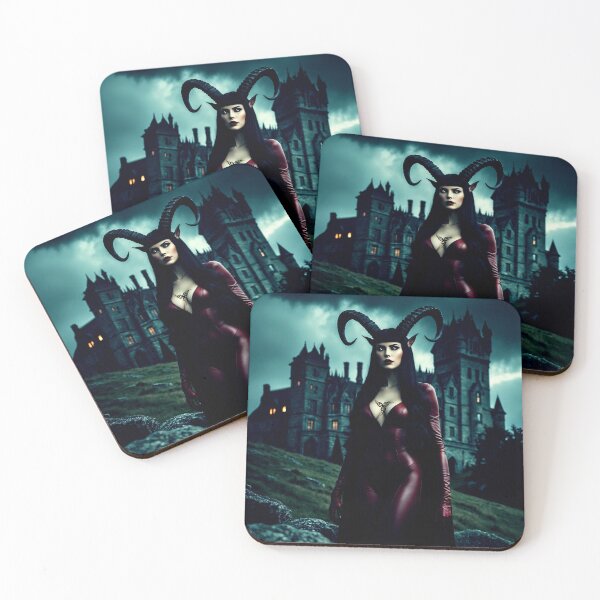 Item preview, dark demon queen – gothic castle – dark fantasy art designed and sold by Traumrausch.