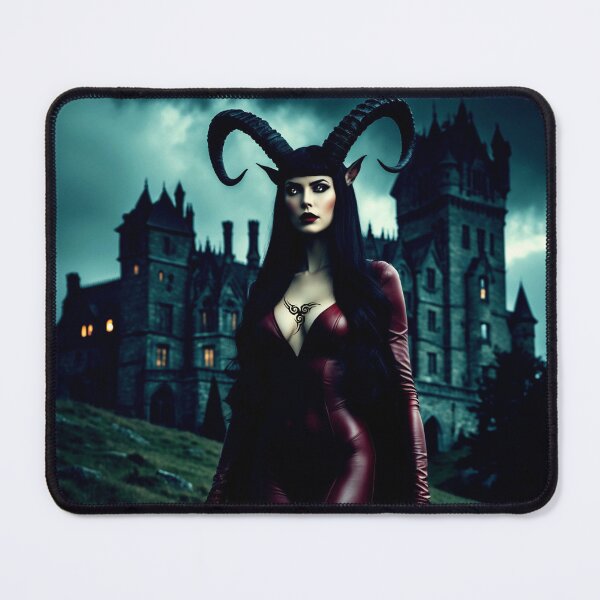 Item preview, dark demon queen – gothic castle – dark fantasy art designed and sold by Traumrausch.