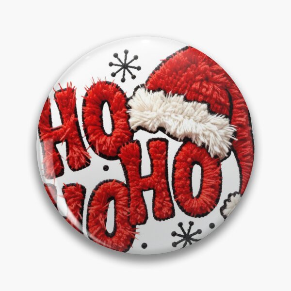 Item preview, Chenille Ho Ho Ho With Santa Hat Embroidery designed and sold by Adronia.