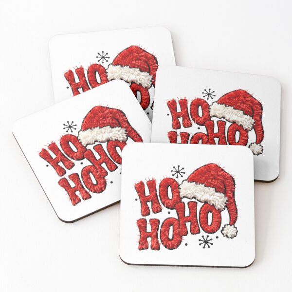 Item preview, Chenille Ho Ho Ho With Santa Hat Embroidery designed and sold by Adronia.