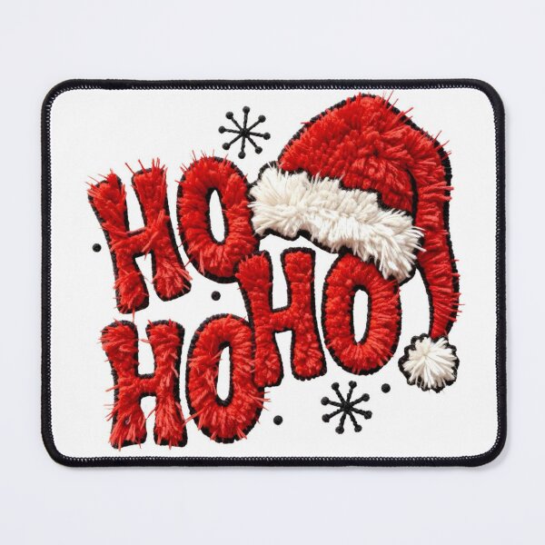 Item preview, Chenille Ho Ho Ho With Santa Hat Embroidery designed and sold by Adronia.