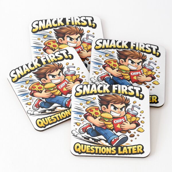Item preview, Snack First, Questions Later – Funny Colorful Cartoon Design designed and sold by gavinroyal.