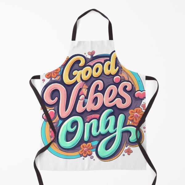 Aperçu de l'œuvre Good Vibes Only – Colorful Inspirational Quote créée et vendue par meryemjanet.
