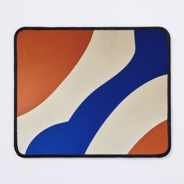 Item preview, Terracotta and Blue Abstract Shapes – Modern Wall Mural Design designed and sold by SplashTastic.