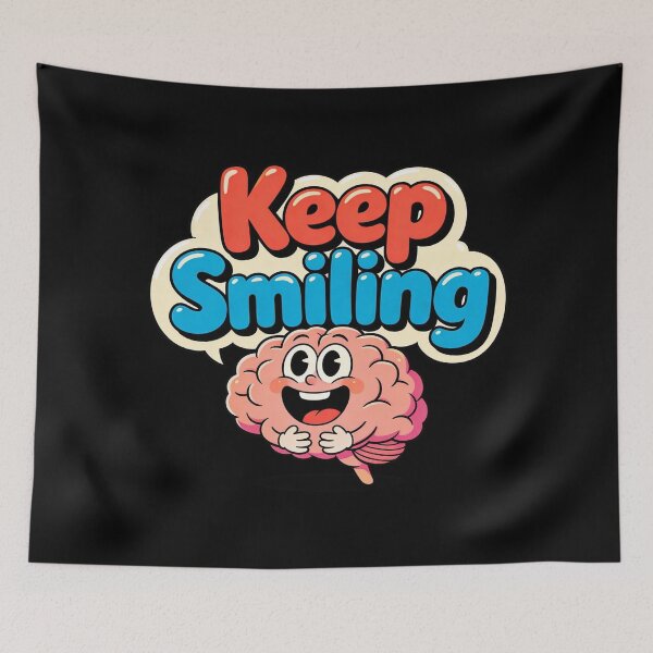 Item preview, Keep Smiling – Cute Happy Brain Cartoon designed and sold by IODesignsofficial.