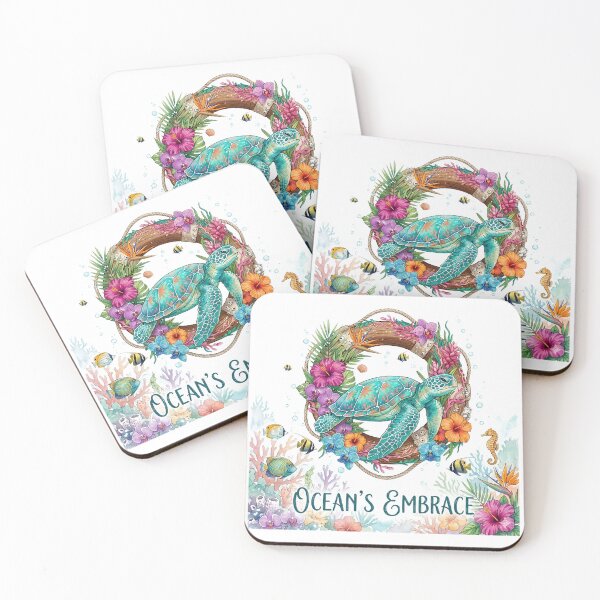 Item preview,  Sea Turtle Wreath with Exotic Orchids Tropical Fish and Ocean Florals designed and sold by zoughlal.