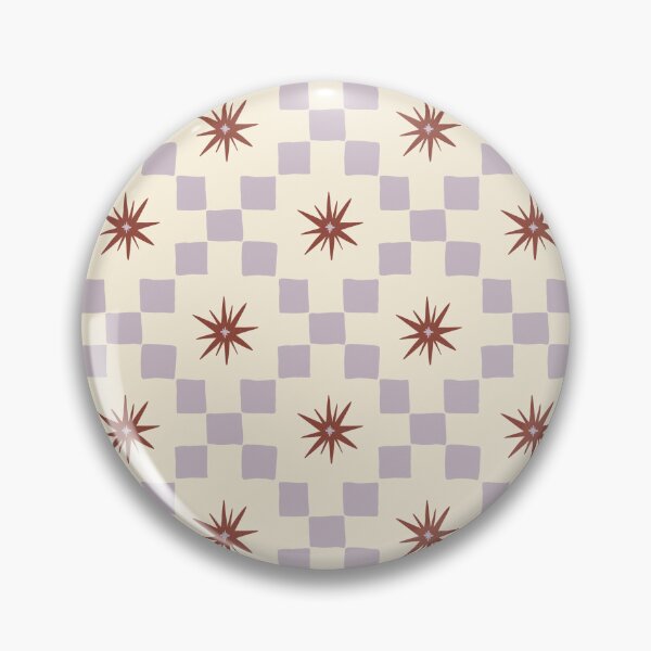 Item preview, Retro Starburst Checkered Pattern in Lavender & Rust designed and sold by emilee.faye.
