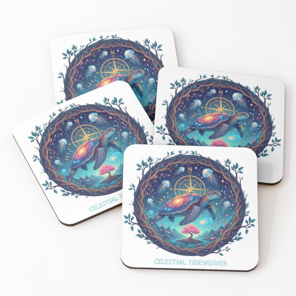 Item preview,  Celestial Sea Turtle with Cosmic Compass Galaxy Shell and Mystical Tree designed and sold by zoughlal.