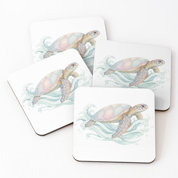 Item preview,  Soft Watercolor Sea Turtle Swimming in Gentle Pastel Waves designed and sold by zoughlal.