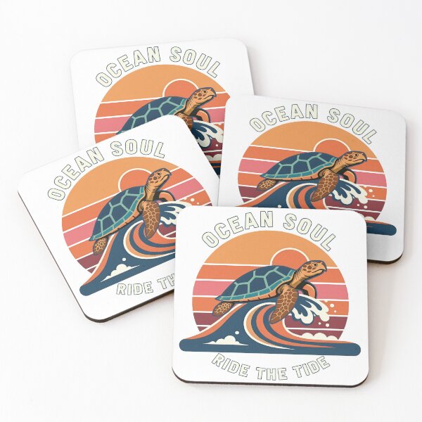 Item preview,  Vintage Ocean Soul Sea Turtle Badge with Retro Sunset Waves designed and sold by zoughlal.
