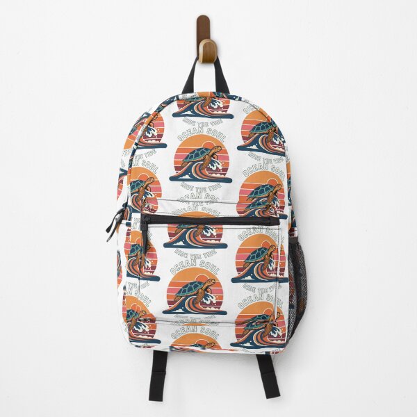 Item preview, Vintage Ocean Soul Sea Turtle Badge with Retro Sunset Waves designed and sold by zoughlal.