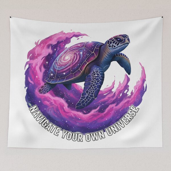 Item preview,  Galaxy Sea Turtle Swimming Through Purple Nebula with Cosmic Energy designed and sold by zoughlal.