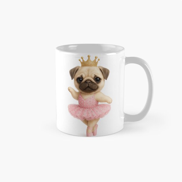 Item preview, Ballet Pug Princess with Crown – Cute Luxury Kawaii Illustration designed and sold by artbaby30.