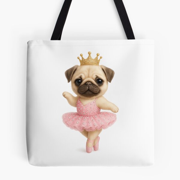 Item preview, Ballet Pug Princess with Crown – Cute Luxury Kawaii Illustration designed and sold by artbaby30.