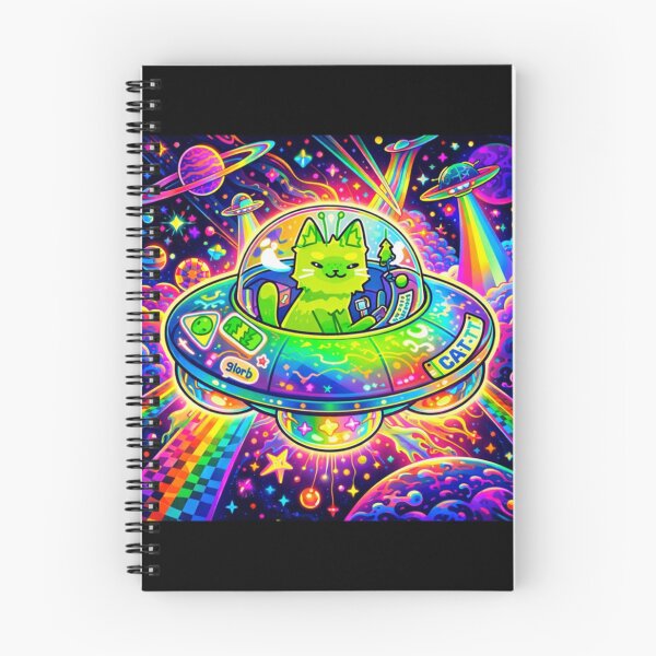 Item preview, Cosmic Cat Commander Kawaii Fishing Cat Alien UFO Abduction  designed and sold by zuzzelek44.