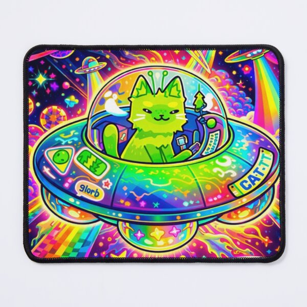 Item preview, Cosmic Cat Commander Kawaii Fishing Cat Alien UFO Abduction designed and sold by zuzzelek44.