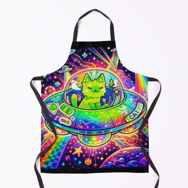 Item preview, Cosmic Cat Commander Kawaii Fishing Cat Alien UFO Abduction  designed and sold by zuzzelek44.